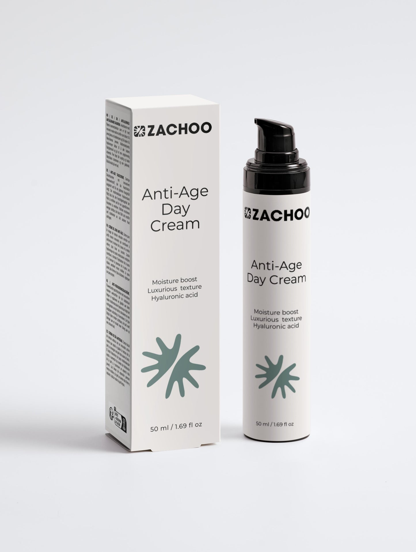 Crème Anti‑Âge de Jour – Rides, Fermeté & Éclat – 100 % Naturelle – Actif Marin & Acide Hyaluronique – 50 ml | Zachoo