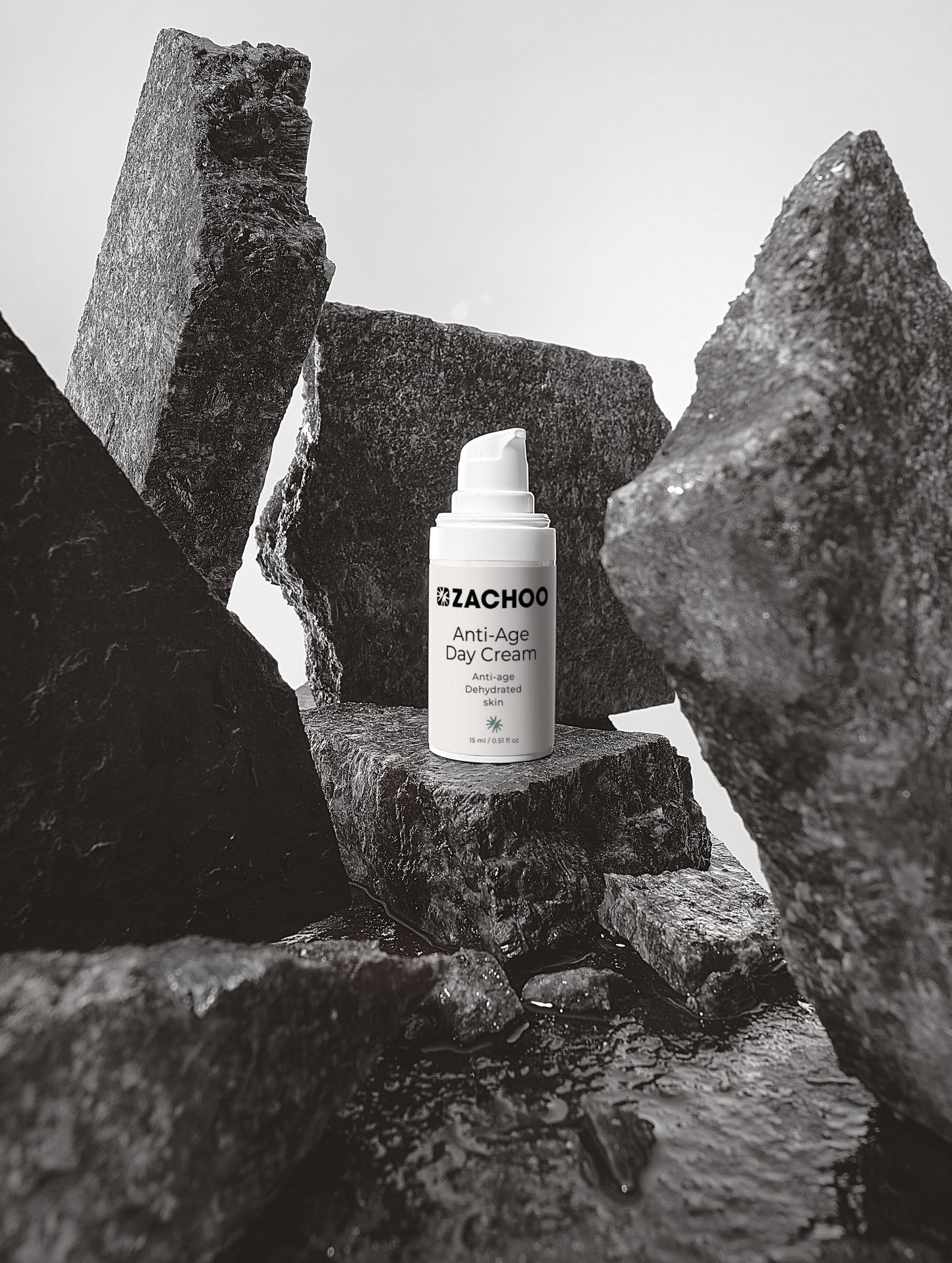 Crème Anti‑Âge de Jour – Rides, Fermeté & Éclat – 100 % Naturelle – Actif Marin & Acide Hyaluronique – 15 ml | Zachoo