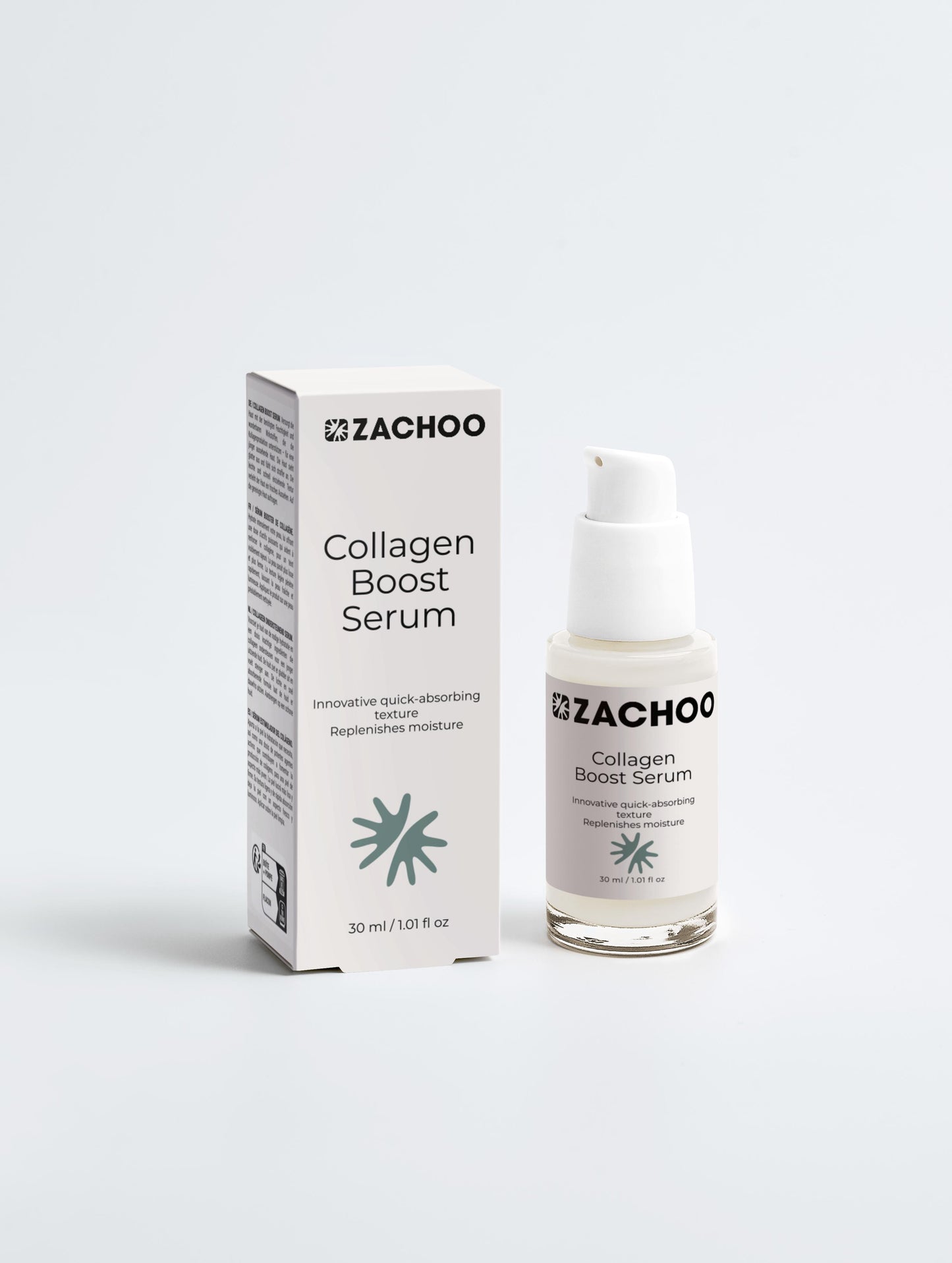 Sérum Booster Collagène & Acide Hyaluronique - Fermeté & Éclat - 100% Naturel - Certifié Ecocert - 30ml | Zachoo