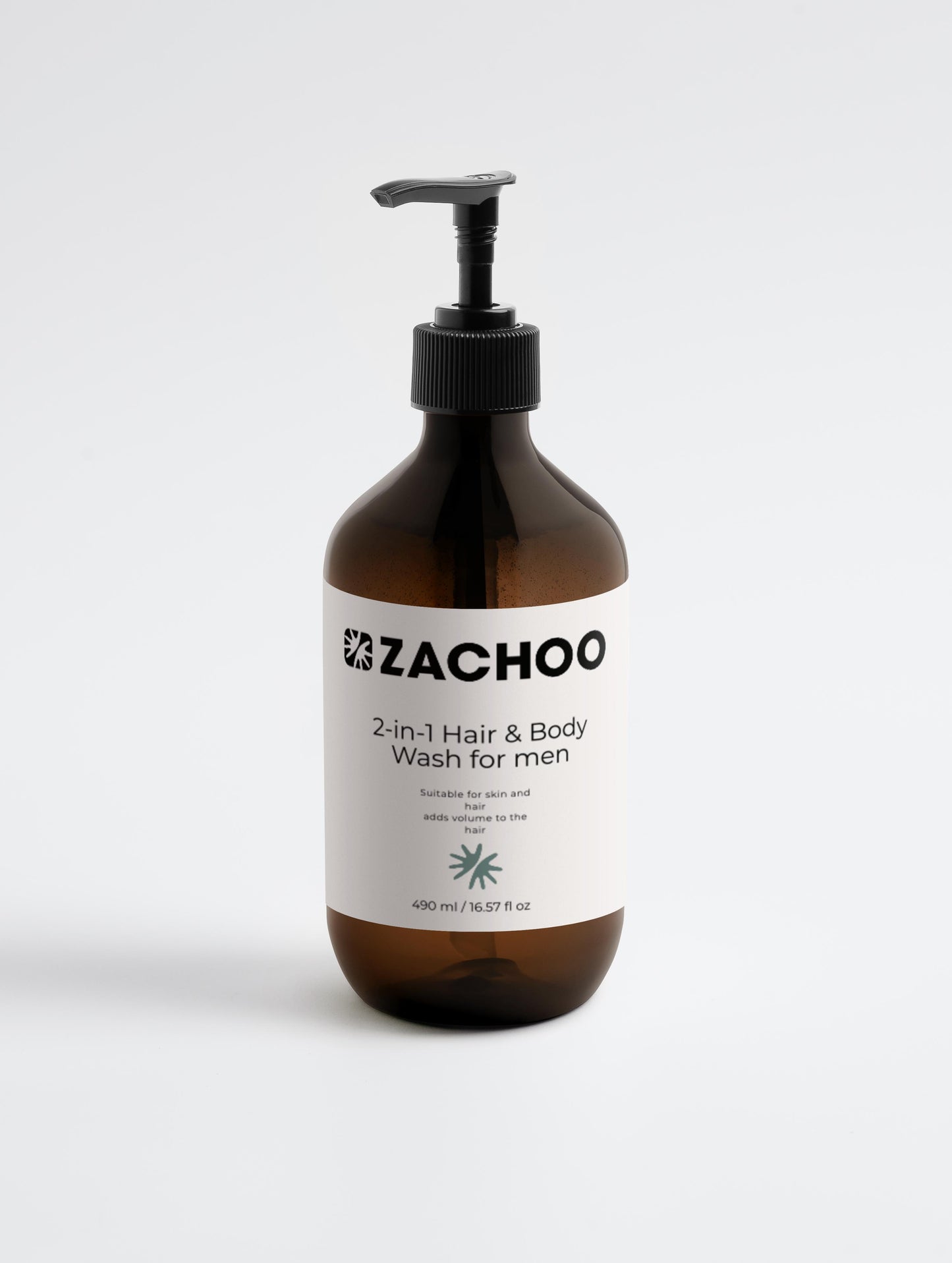 Gel Lavant 2‑en‑1 Cheveux & Corps – Soin Quotidien Homme – 98% Naturel – 490 ml | Zachoo