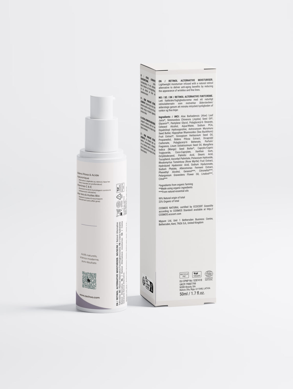 Crème Anti‑Âge Sans Rétinol – Rides, Fermeté & Éclat – Bidens Pilosa – 50 ml