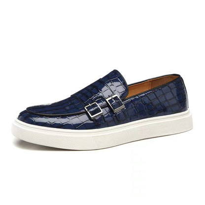 Mocassins à boucles motif crocodile