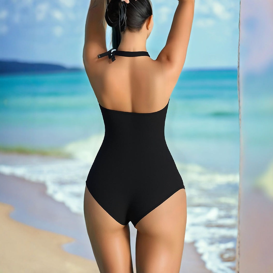 Maillot de bain une-pièce élégant avec corset triangulaire