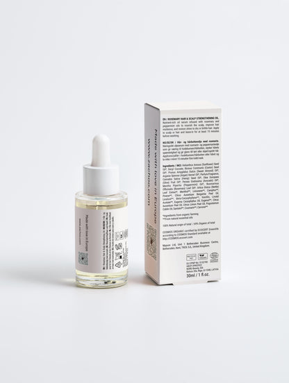 Huile Cheveux & Cuir Chevelu Fortifiante - 100% Naturelle & Bio - Romarin & Menthe Poivrée - Certifiée Ecocert | Zachoo