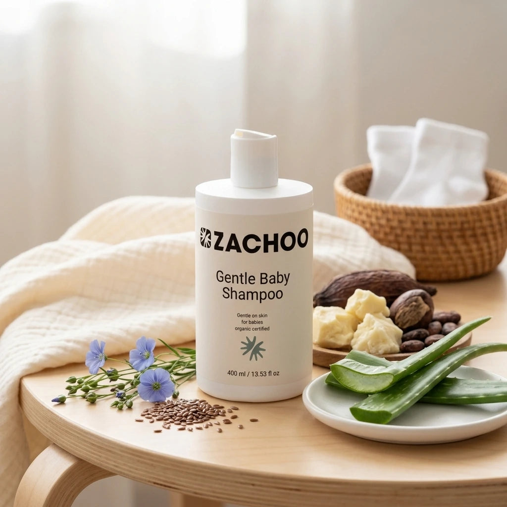 Shampooing Bébé Ultra‑Doux – Nettoyant & Apaisant – Certifié Ecocert COSMOS Organic – 400 ml | Zachoo
