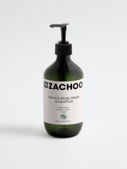Gel Lavant Mains & Corps Pamplemousse Frais - Énergisant & Hydratant - Certifié Ecocert - Bio - 490ml | Zachoo