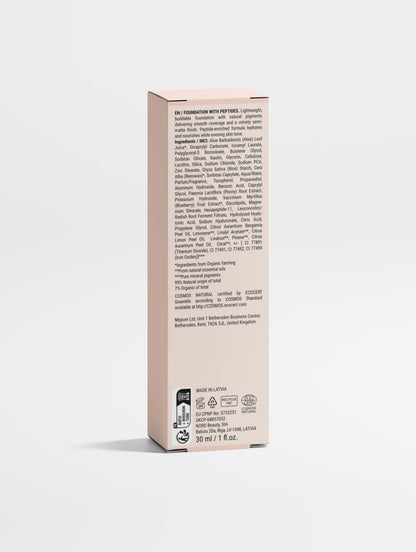 Fond de Teint aux Peptides – Effet Seconde Peau & Lissage – Hydratation Longue Durée – 30 ml