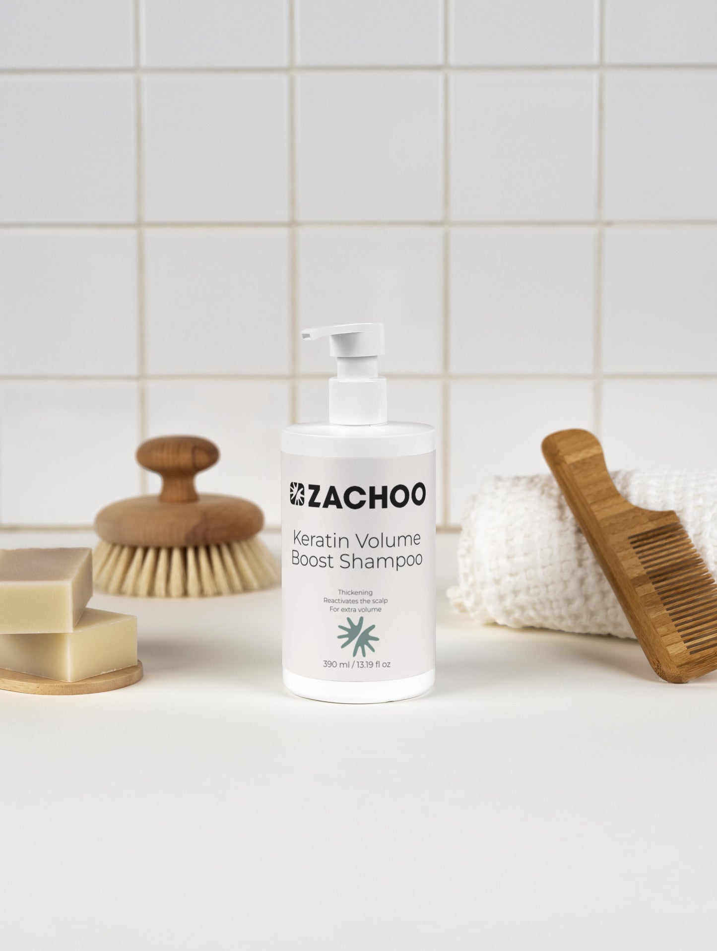 Shampooing Volume & Kératine – Force & Épaisseur – 99 % Naturel - 390 ml | Zachoo