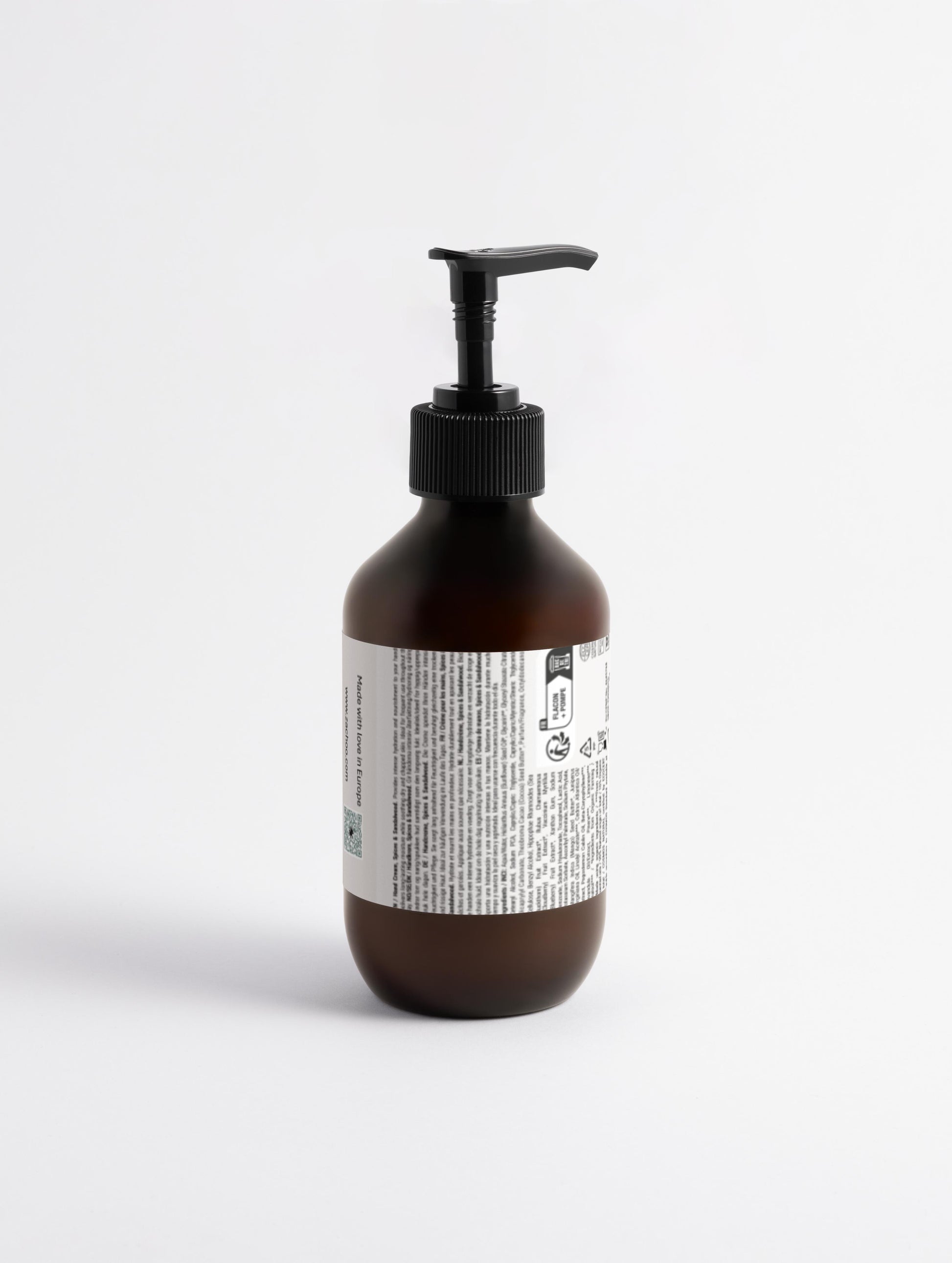 Crème Mains Hydratation Intense – Peaux Déshydratées & Sensibles – Épices & Bois de Santal – 99 % Naturelle – 270 ml | Zachoo