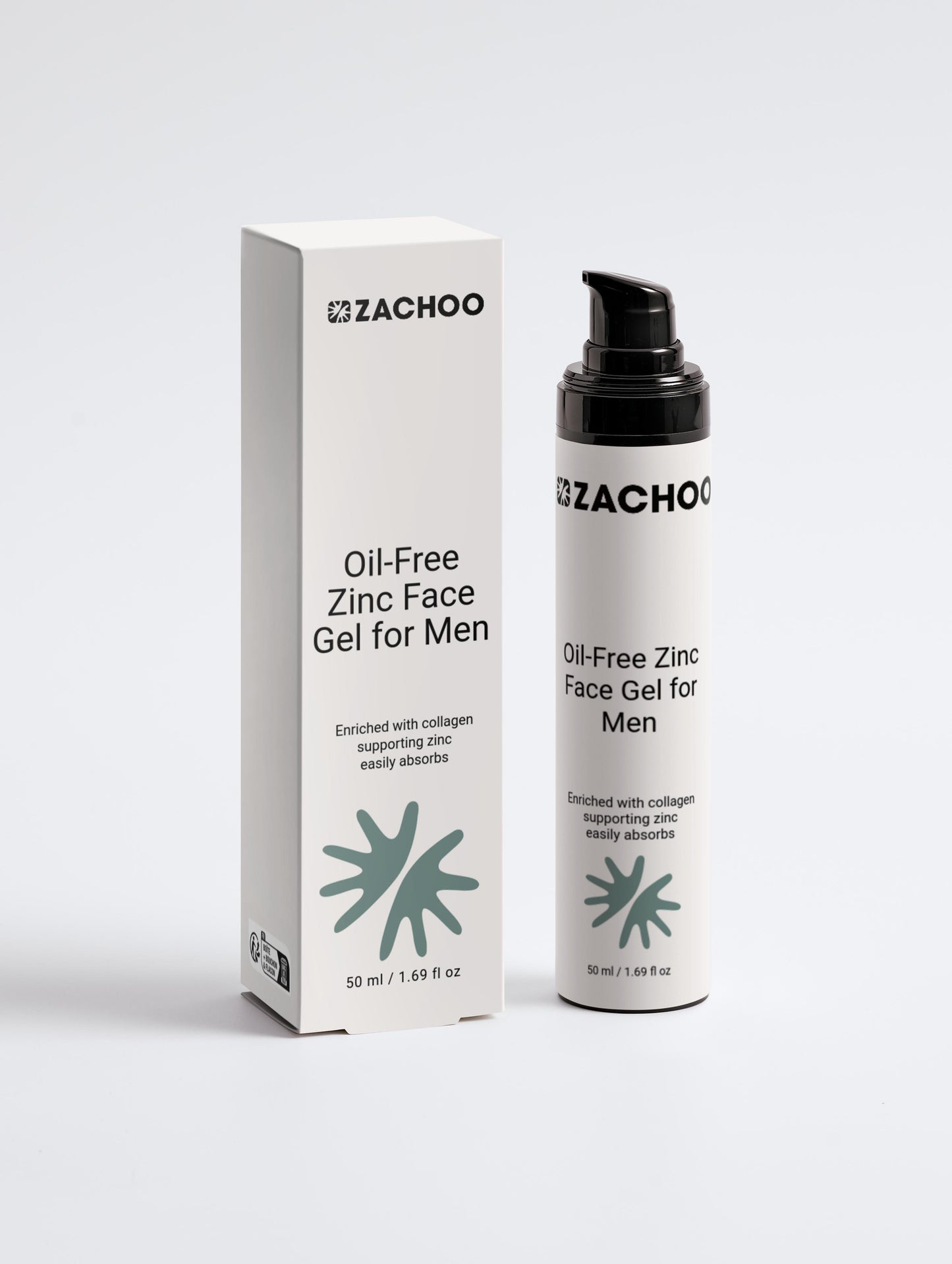 Gel Visage Homme Sans Huile Zachoo – Hydratant au Zinc PCA – Peaux Mixtes à Grasses – Certifié Ecocert – 50 ml | Zachoo