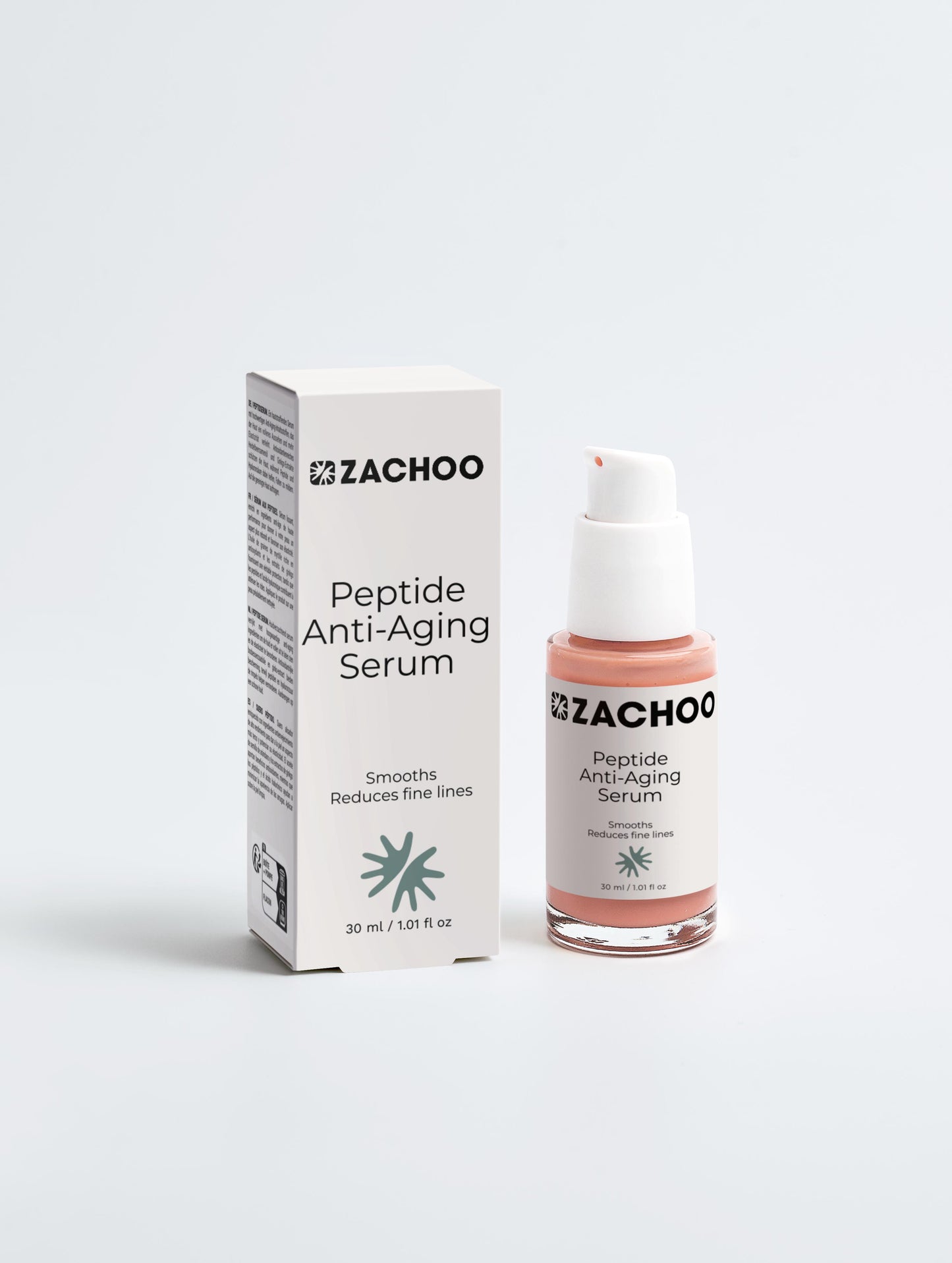 Sérum Visage Lissant aux Peptides & Acide Hyaluronique - Anti-âge & Fermeté - 99% Naturel - Ecocert - 30ml | Zachoo