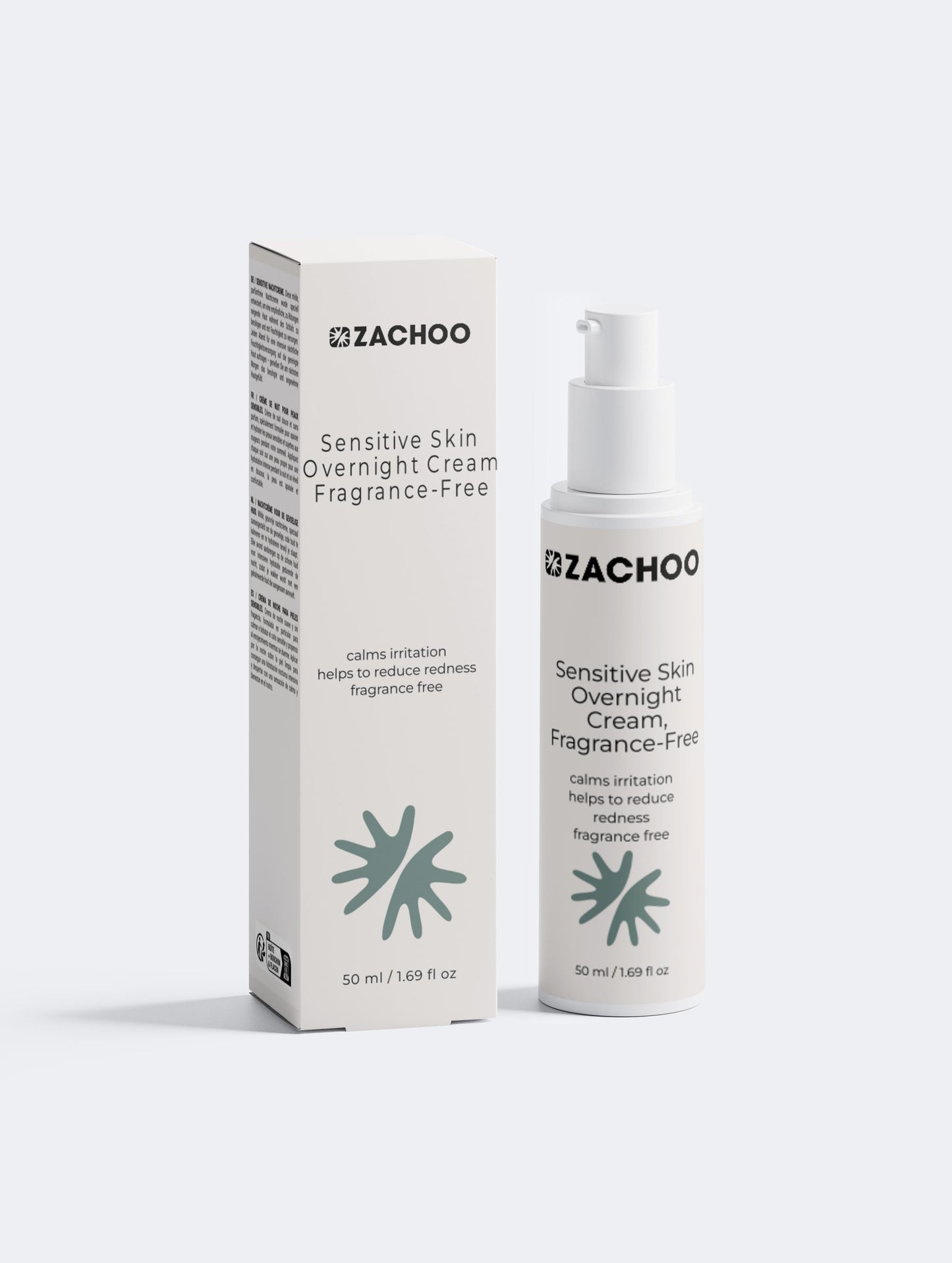 Crème de Nuit Apaisante Peaux Sensibles - Sans Parfum - Réparatrice & Anti-Rougeurs - Bio & 99% Naturelle - 50ml | Zachoo