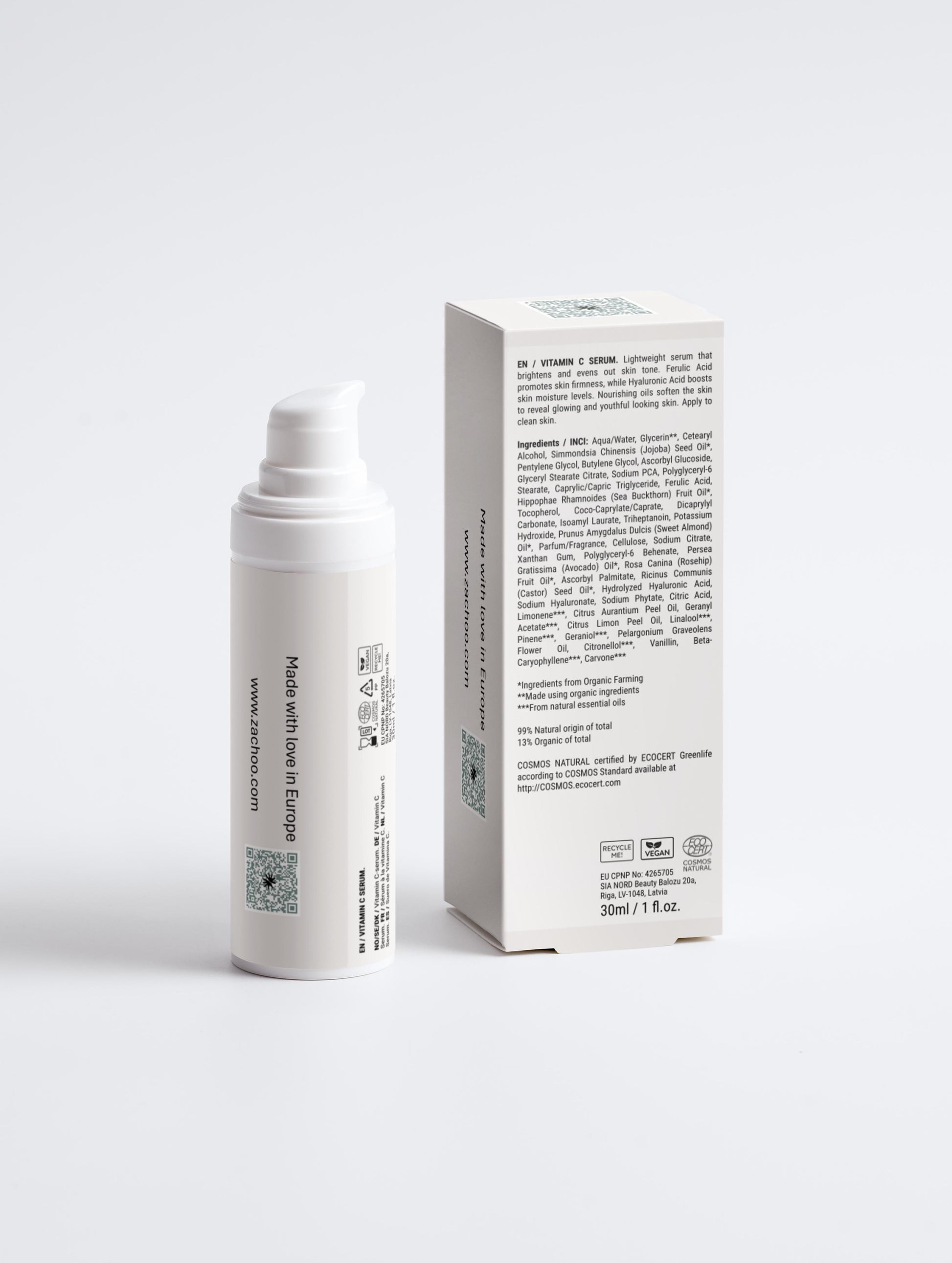 Sérum Vitamine C – Teint Lumineux – 99% Naturel – 30 ml | Zachoo