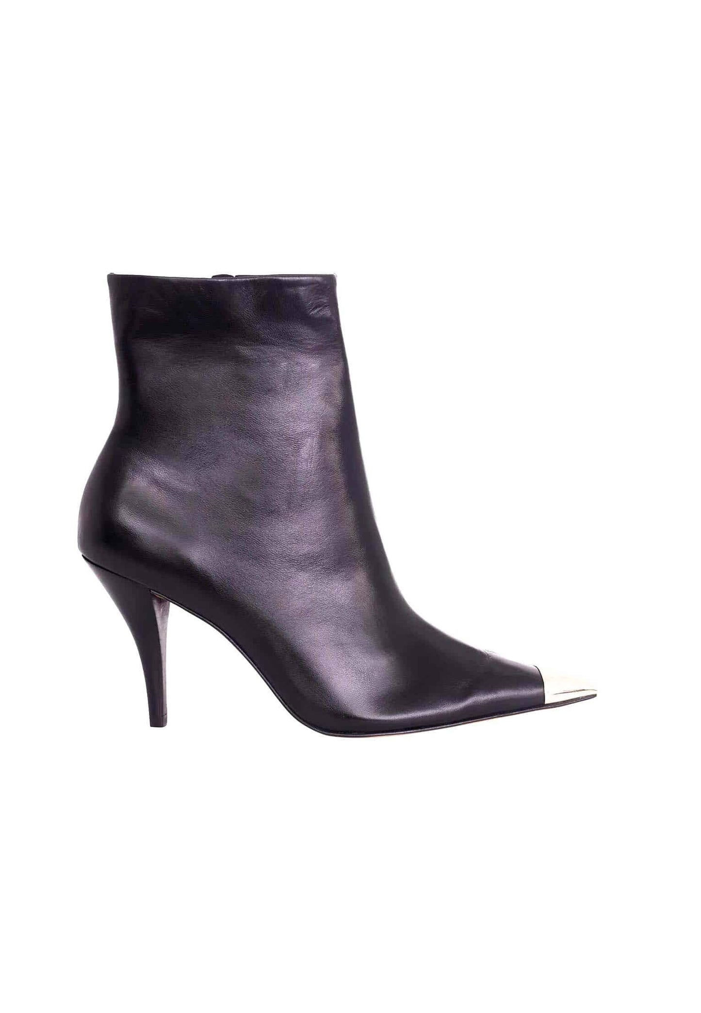 Bottines femme en cuir de veau noir avec talon 8,7 cm – Aurelia | Zachoo