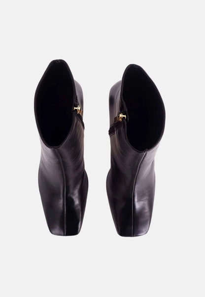 Bottes femme en cuir de chèvre vert avec talon carré 7,6 cm – Selvara | Zachoo