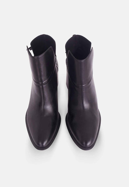 Bottines femme en cuir noir – Attalea | Zachoo