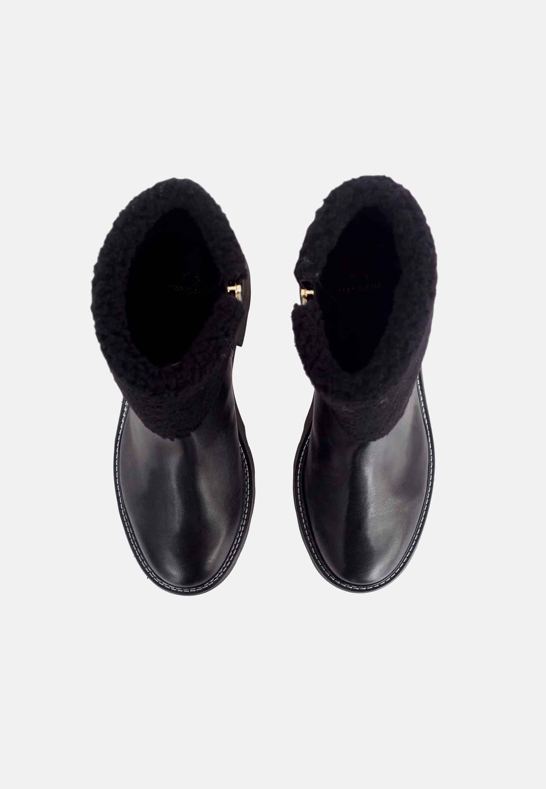 Bottines femme en cuir noir – Arvenia | Zachoo