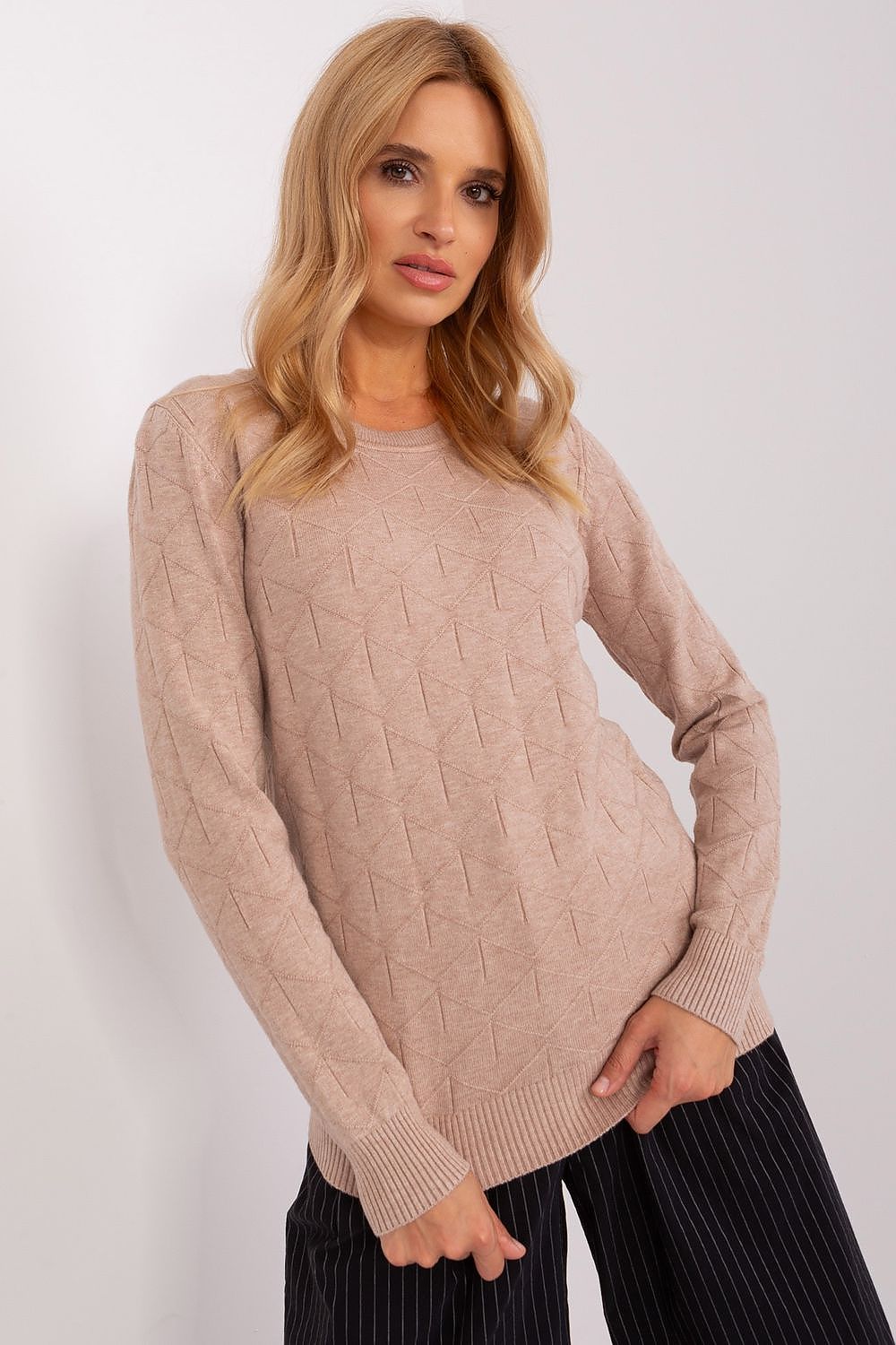 Pull femme en coton – Calyra beige 2 universelle | Zachoo