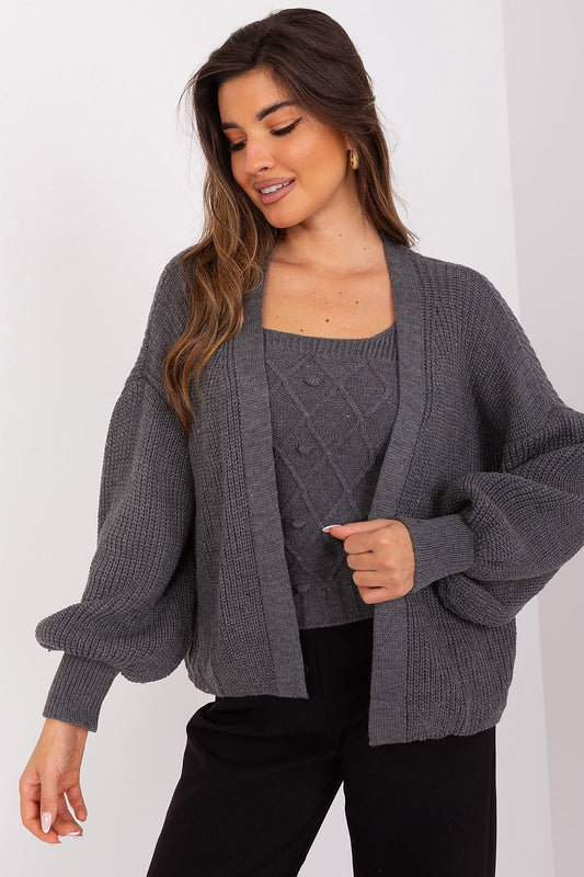Cardigan et haut à bretelles CozyFlow gris universelle | Zachoo