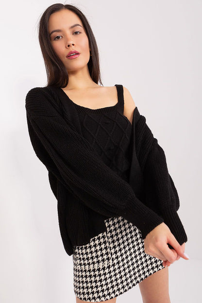 Cardigan et haut à bretelles CozyFlow noir universelle | Zachoo
