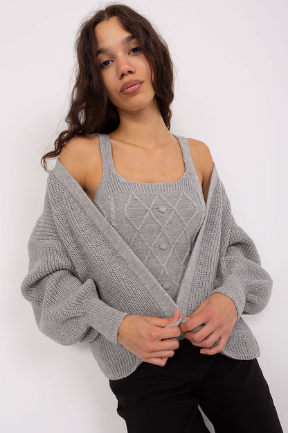 Cardigan et haut à bretelles CozyFlow gris 2 universelle | Zachoo