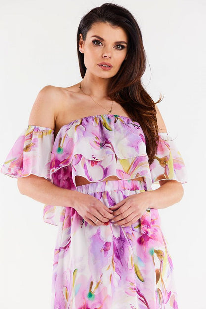 Chemisier Souffle Ligné violet | Zachoo