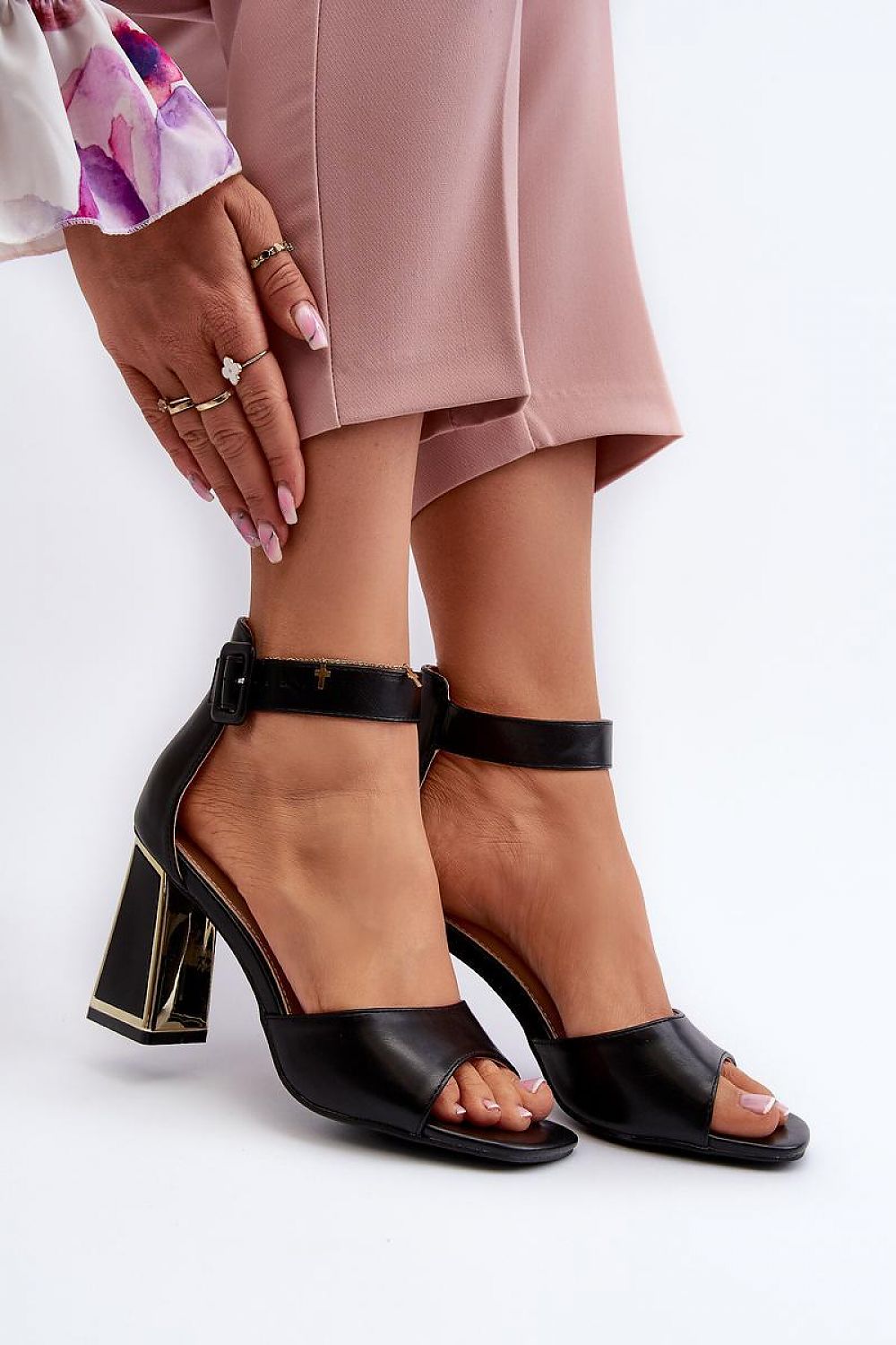 Sandales à talons Naoria Weave noir | Zachoo