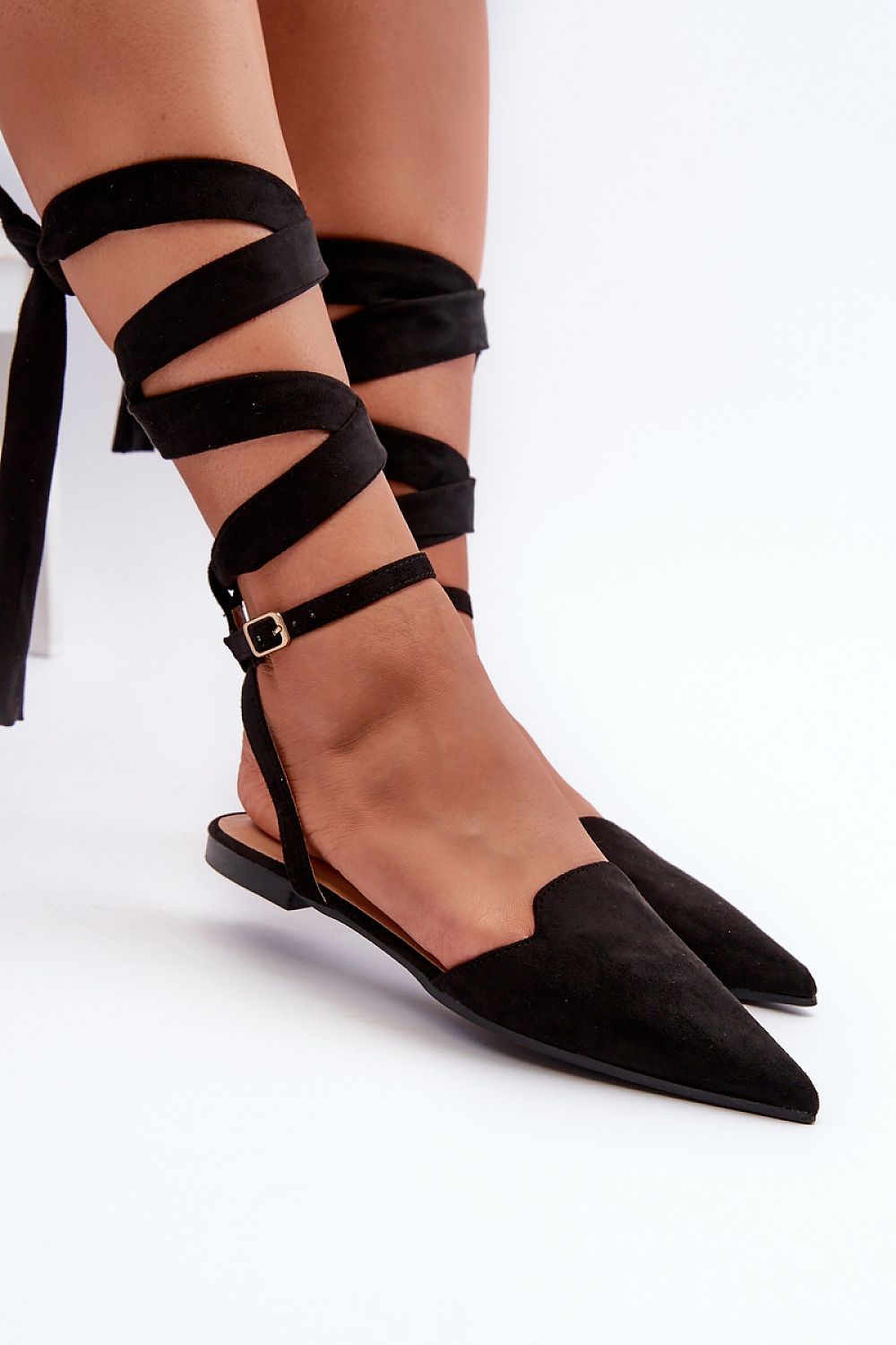 Ballerines élégantes en éco-suède avec bout pointu pour un look raffiné