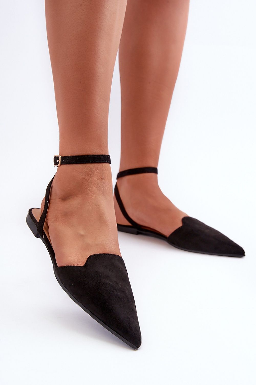 Ballerines élégantes en éco-suède avec bout pointu pour un look raffiné