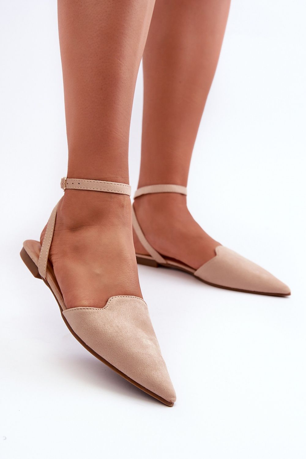 Ballerines élégantes en éco-suède avec bout pointu pour un look raffiné
