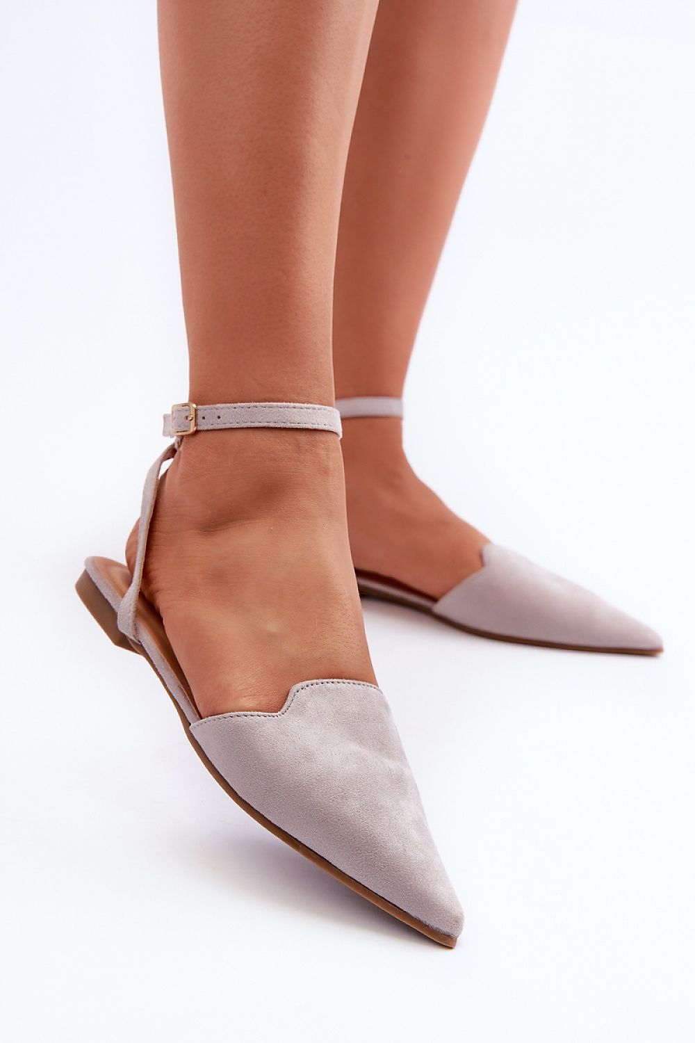 Ballerines élégantes en éco-suède avec bout pointu pour un look raffiné