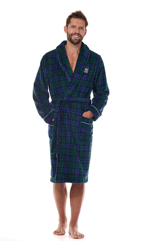 Peignoir homme Calvenor imprimé bleu | Zachoo