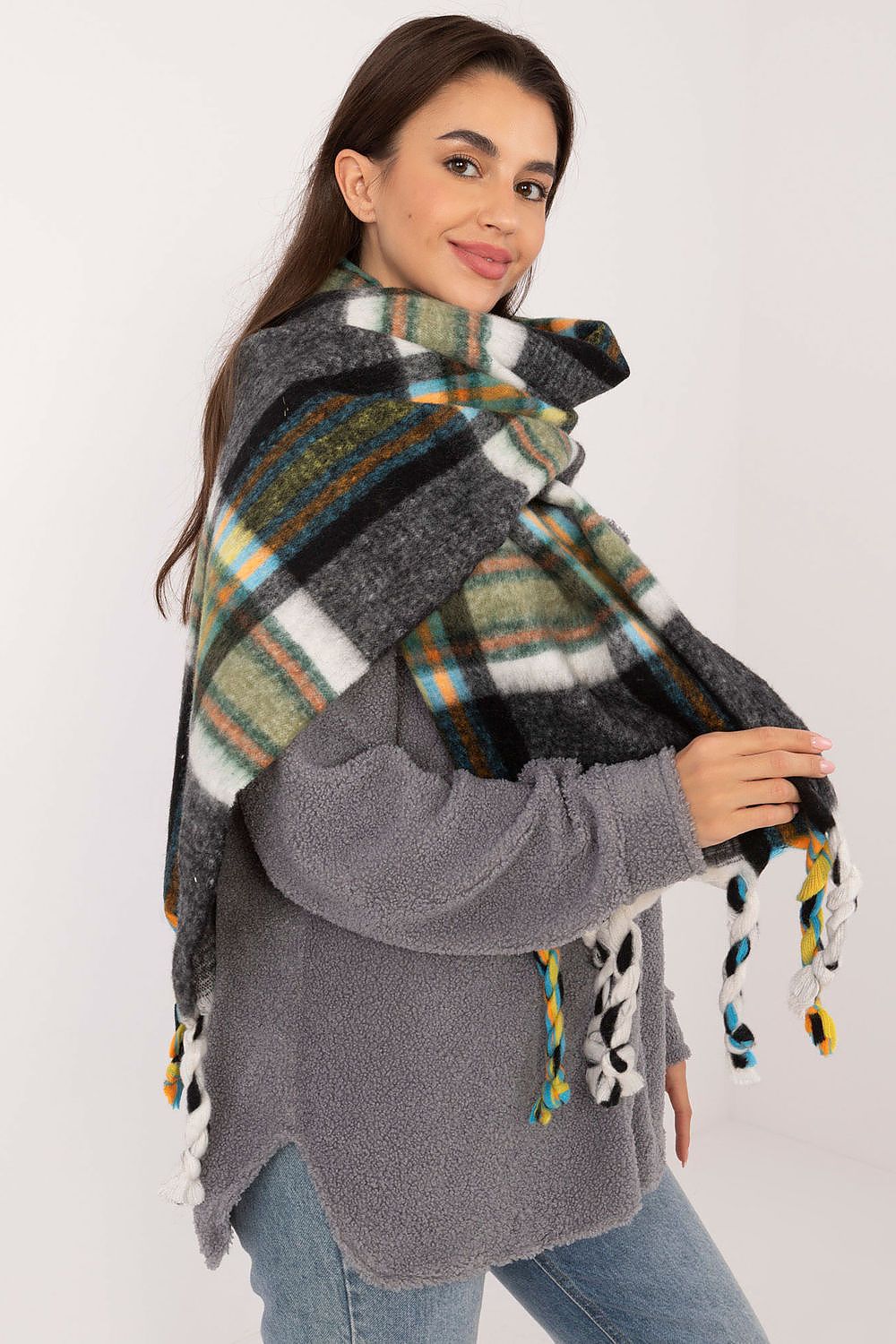 Foulard femme en polyester à carreaux – Amelya | Zachoo