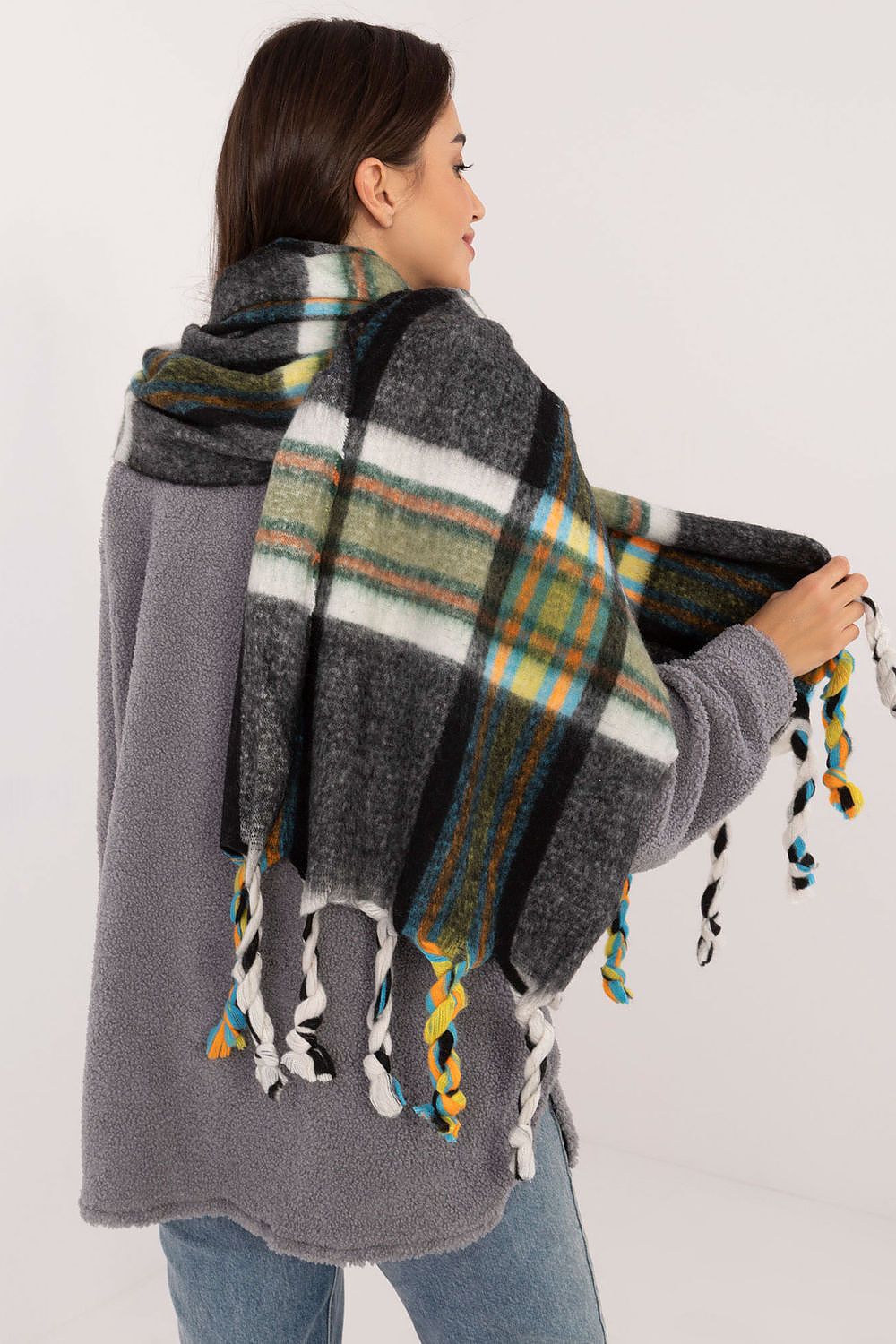 Foulard femme en polyester à carreaux – Amelya | Zachoo