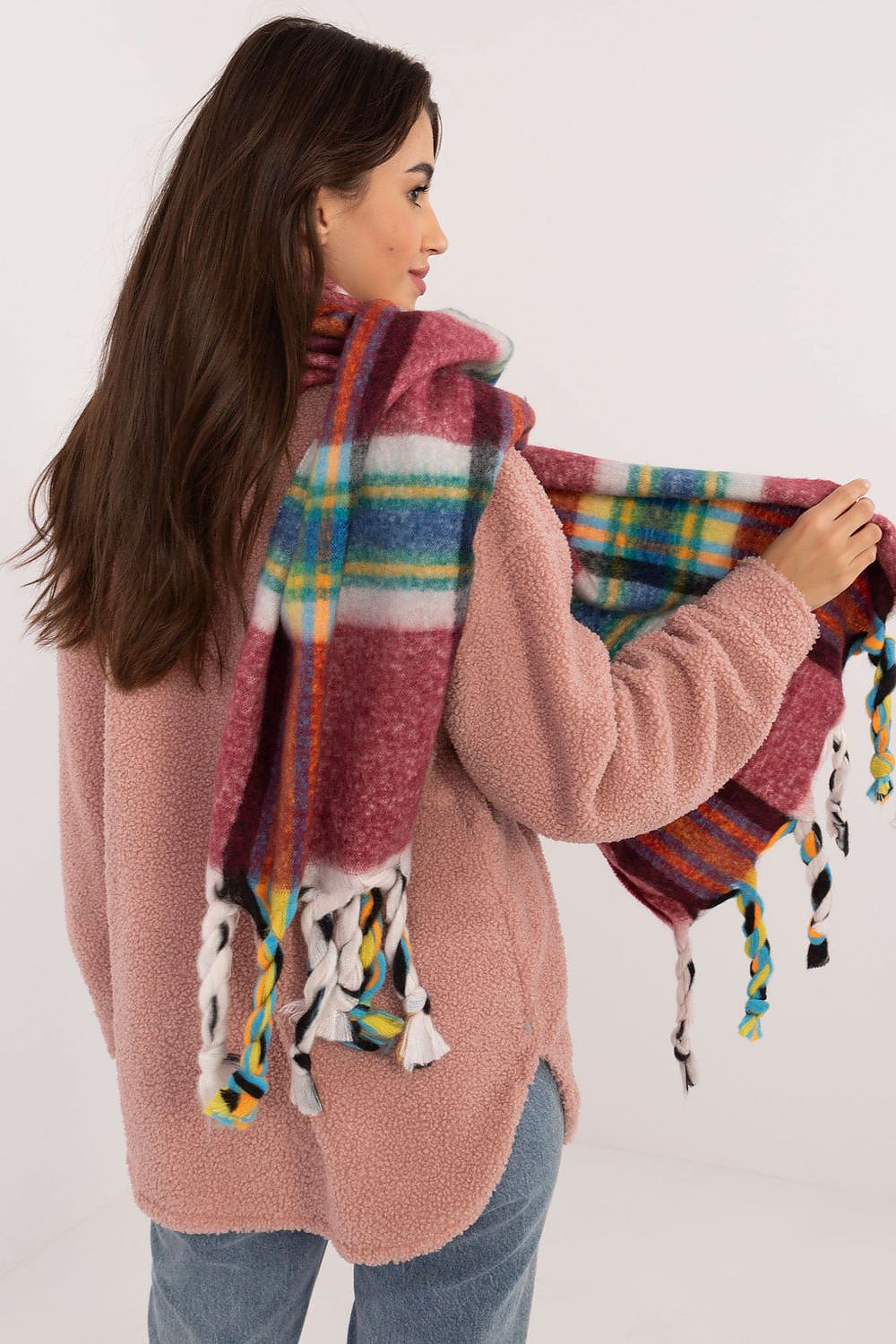 Foulard femme en polyester à carreaux – Amelya | Zachoo