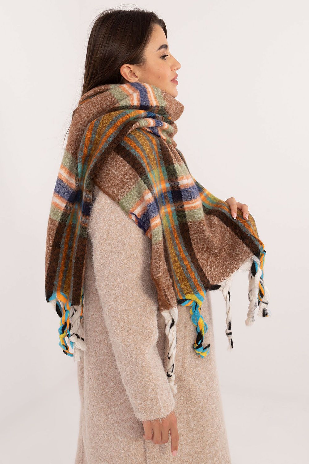 Foulard femme en polyester à carreaux – Amelya | Zachoo