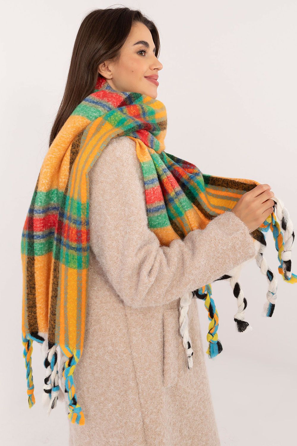 Foulard femme en polyester à carreaux – Amelya | Zachoo