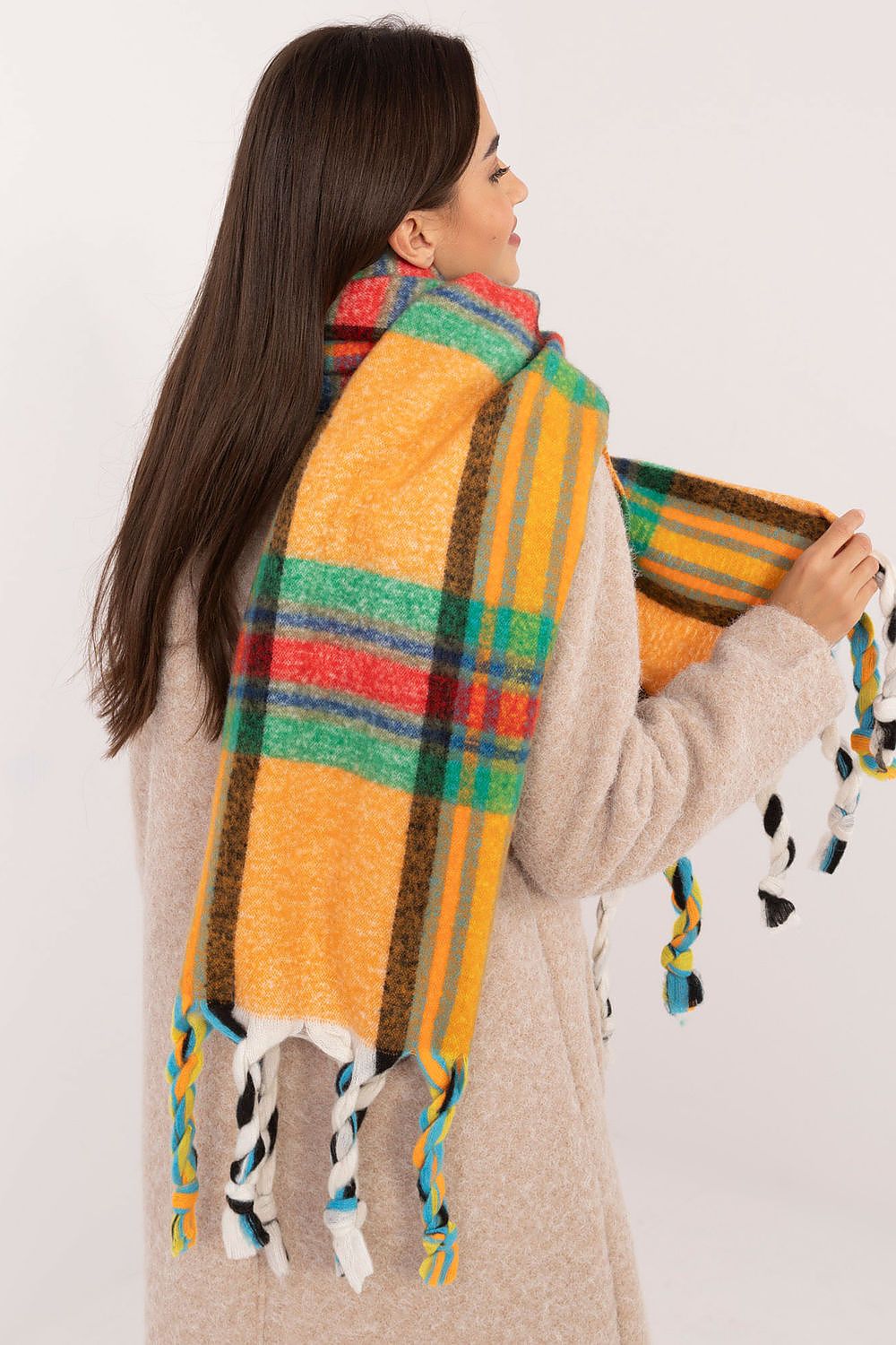 Foulard femme en polyester à carreaux – Amelya | Zachoo