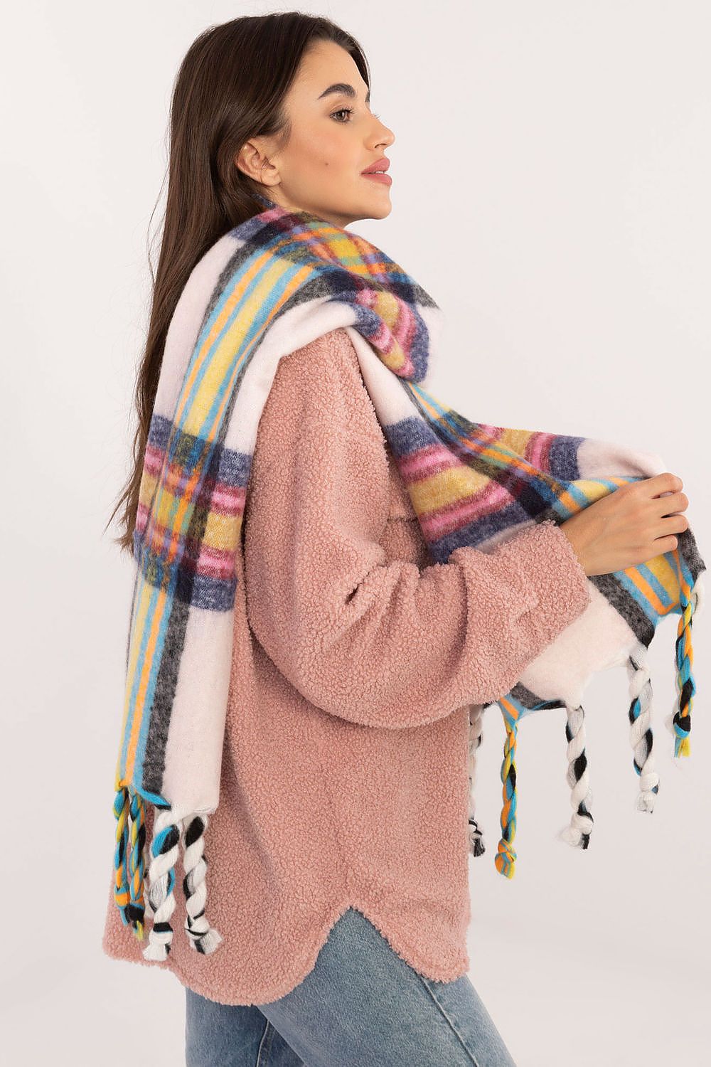 Foulard femme en polyester à carreaux – Amelya | Zachoo