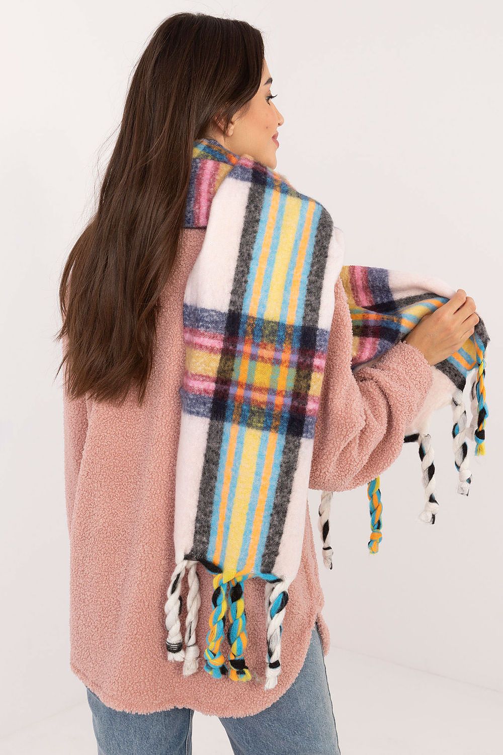Foulard femme en polyester à carreaux – Amelya | Zachoo