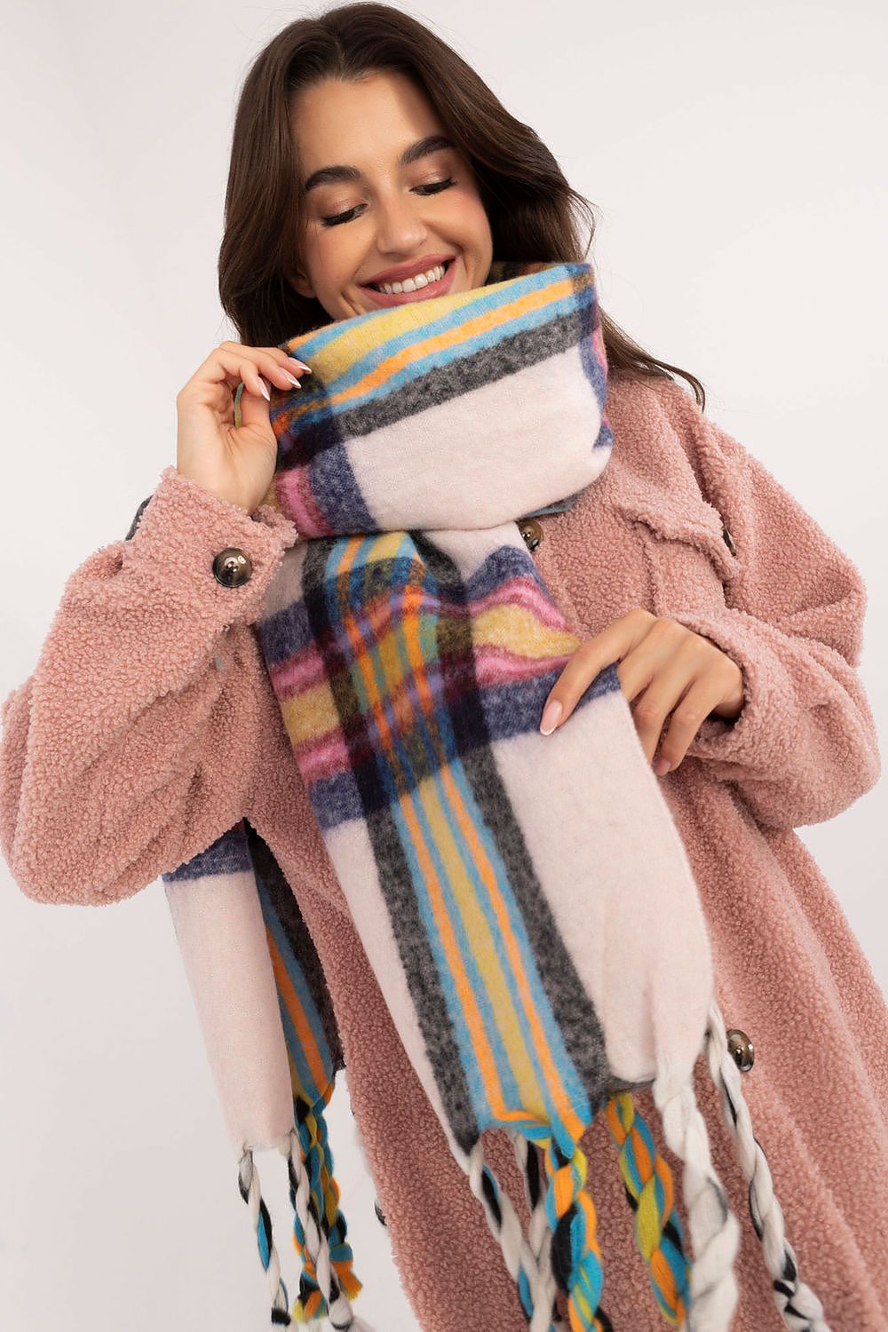 Foulard femme en polyester à carreaux – Amelya | Zachoo