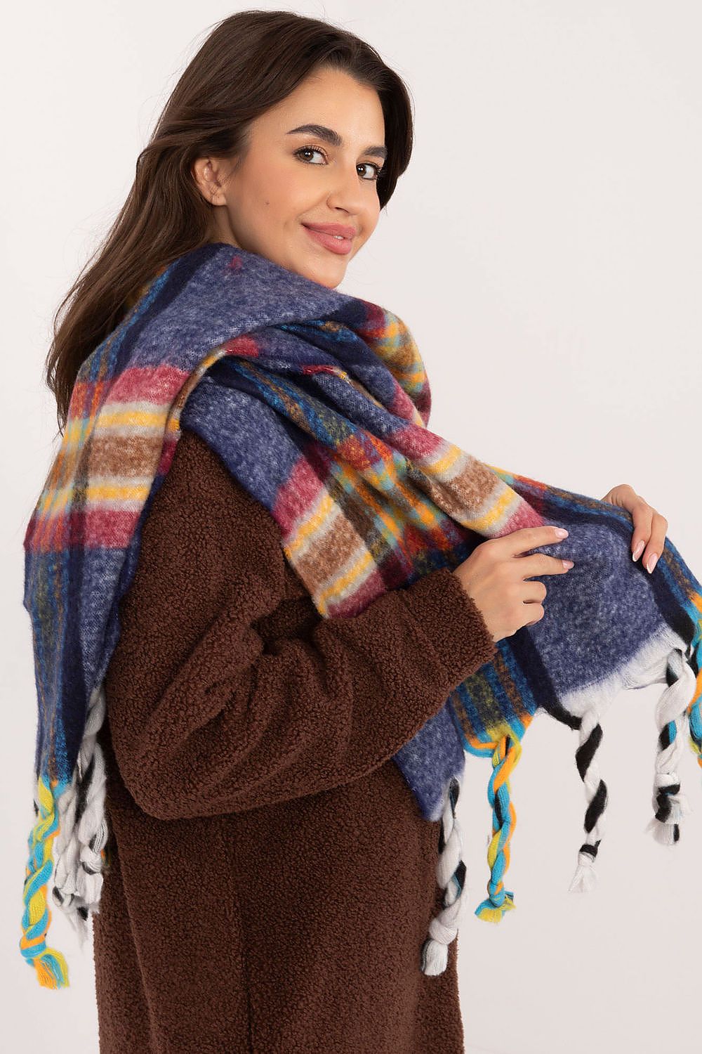 Foulard femme en polyester à carreaux – Amelya | Zachoo