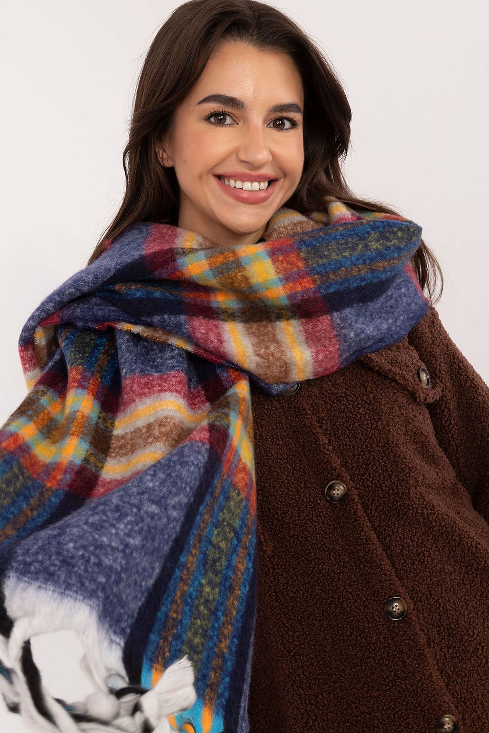 Foulard femme en polyester à carreaux – Amelya | Zachoo