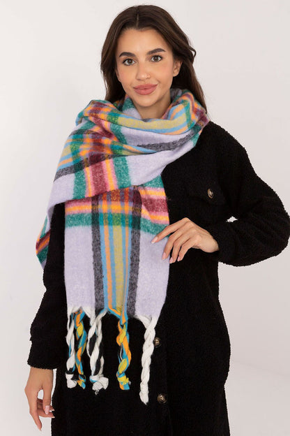 Foulard femme en polyester à carreaux – Amelya violet universelle | Zachoo