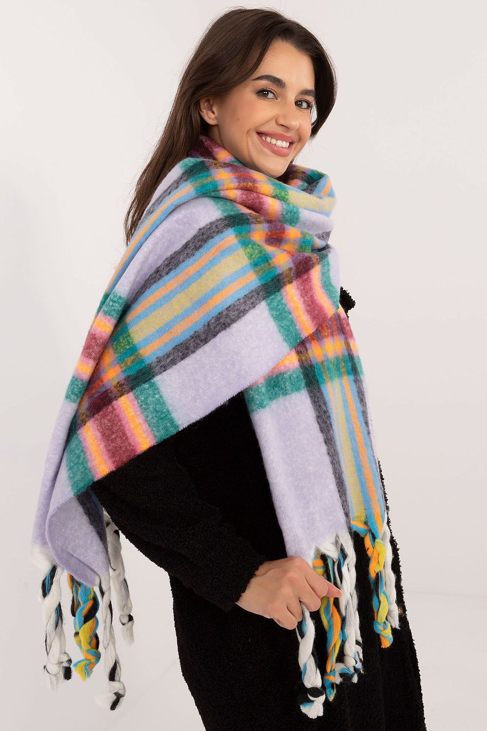 Foulard femme en polyester à carreaux – Amelya | Zachoo