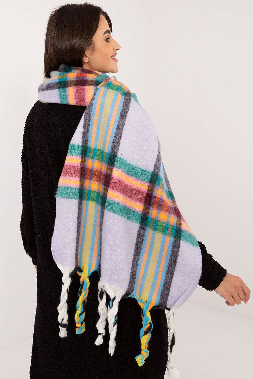 Foulard femme en polyester à carreaux – Amelya | Zachoo