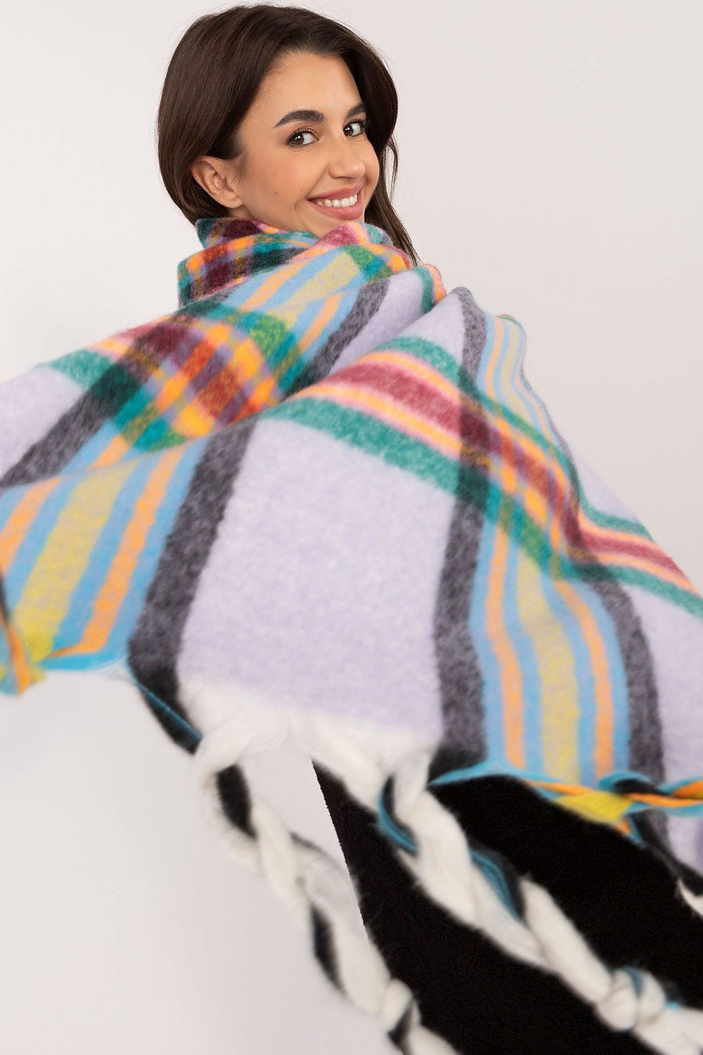 Foulard femme en polyester à carreaux – Amelya | Zachoo