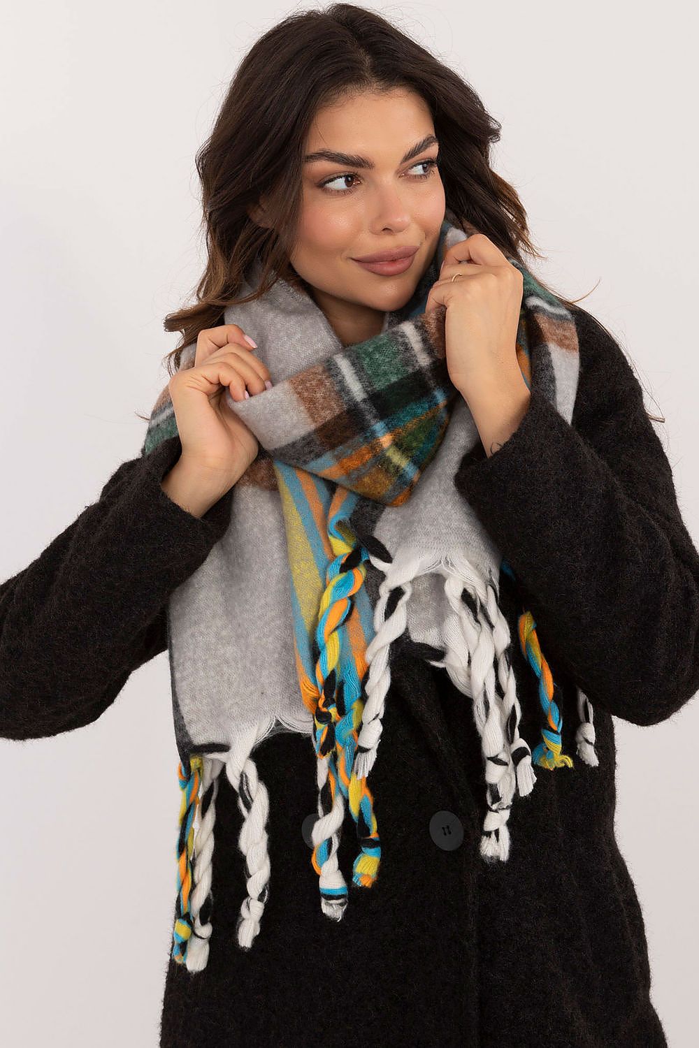 Foulard femme en polyester à carreaux – Amelya | Zachoo