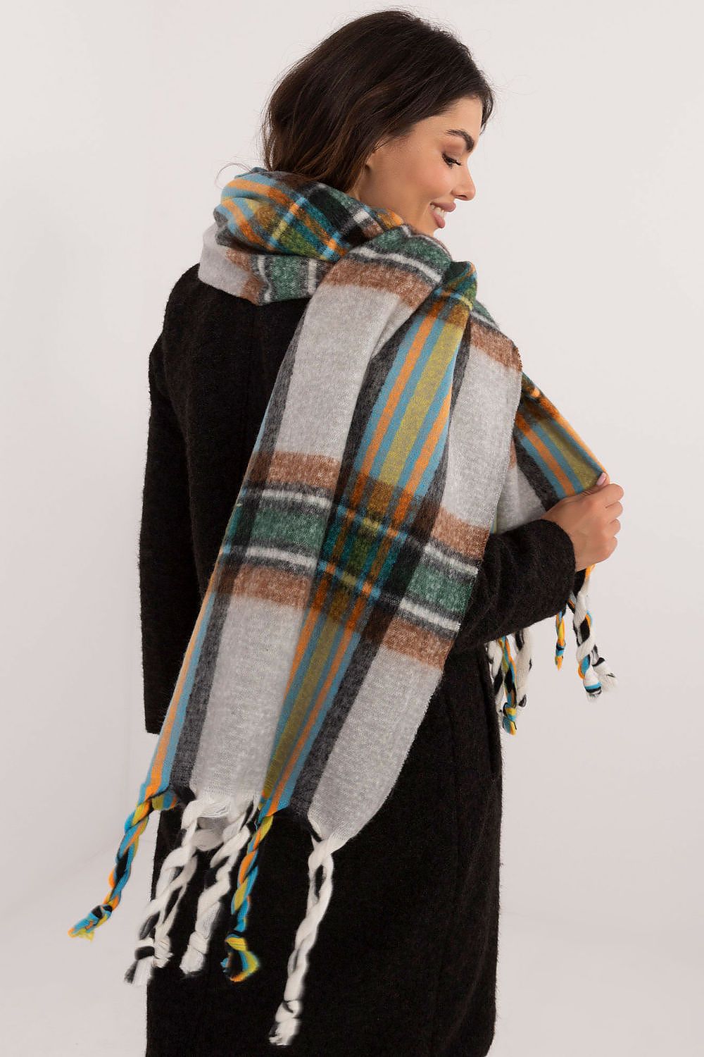 Foulard femme en polyester à carreaux – Amelya | Zachoo