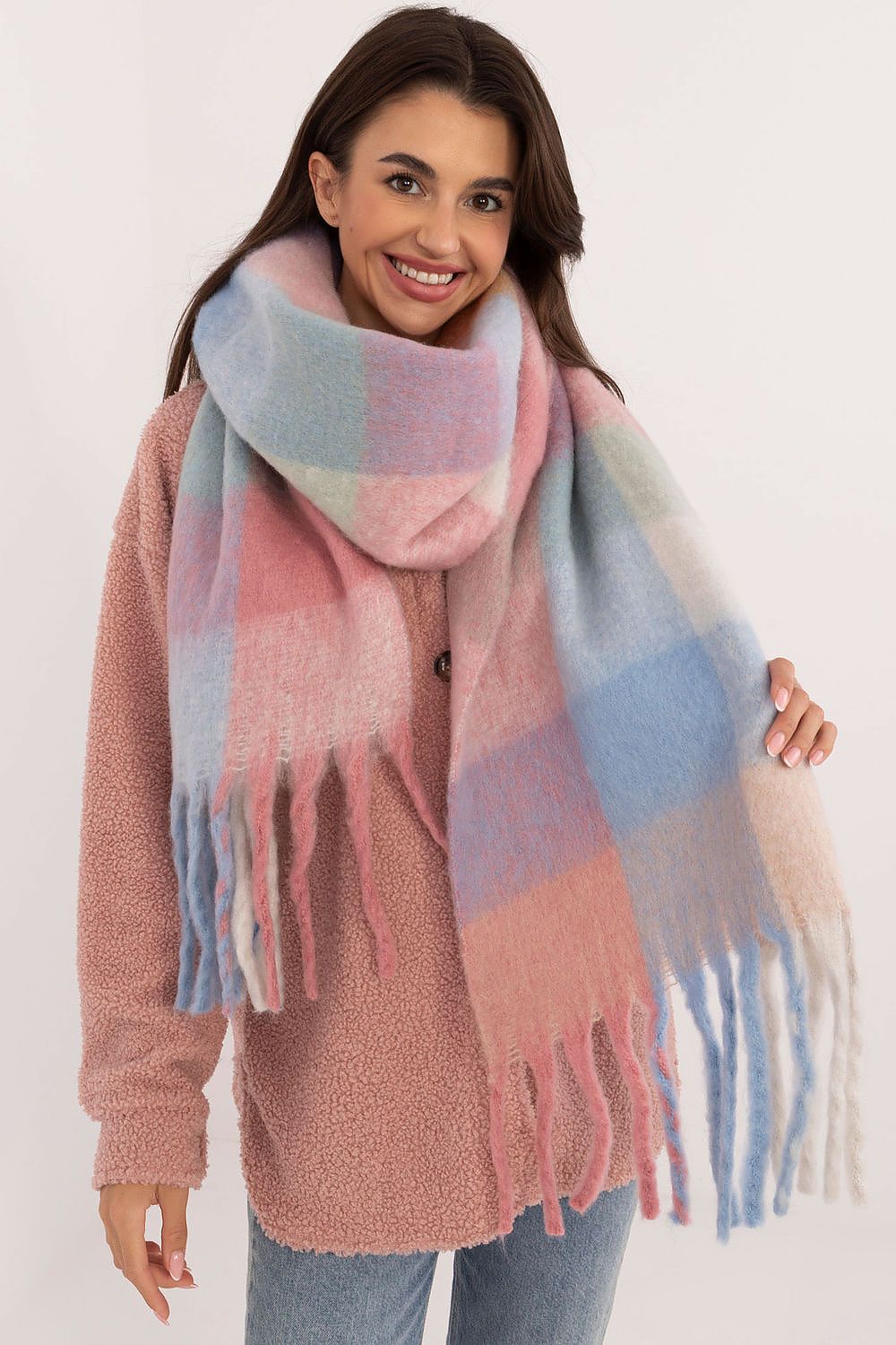 Foulard femme à carreaux – Carlezzia bleu universelle | Zachoo
